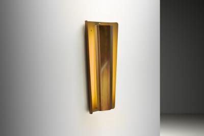 Swedish Modern Brass Wall Lamp with a White Lacquered Finish Sweden ca 1940s