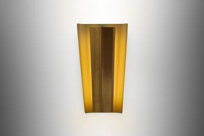 Swedish Modern Brass Wall Lamp with a White Lacquered Finish Sweden ca 1940s