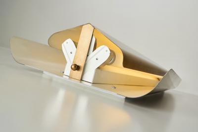 Swedish Modern Brass Wall Lamp with a White Lacquered Finish Sweden ca 1940s