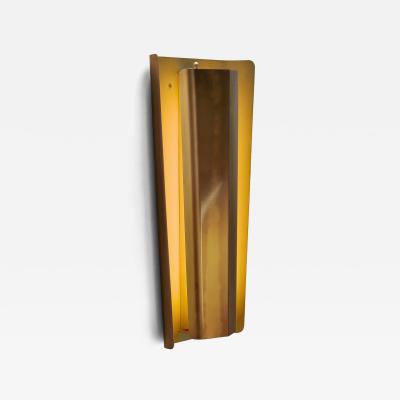 Swedish Modern Brass Wall Lamp with a White Lacquered Finish Sweden ca 1940s