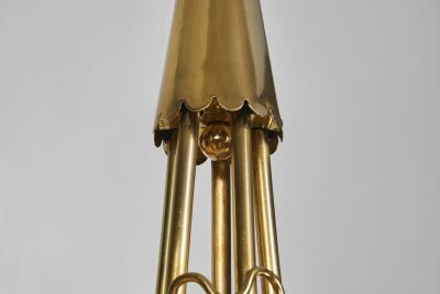 Swedish Modern Brass and Glass Chandelier Sweden 1940s