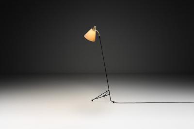 Swedish Modern Brass and Metal Floor Lamp Sweden 1950s