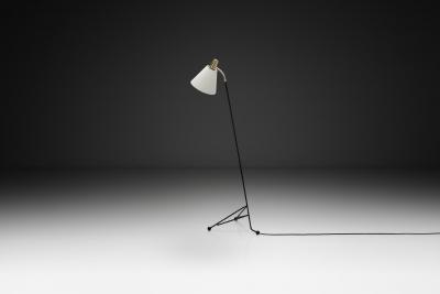 Swedish Modern Brass and Metal Floor Lamp Sweden 1950s
