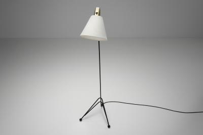 Swedish Modern Brass and Metal Floor Lamp Sweden 1950s