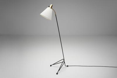 Swedish Modern Brass and Metal Floor Lamp Sweden 1950s