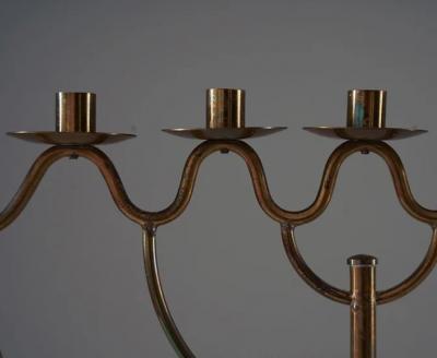 Swedish Modern Candlesticks in Brass