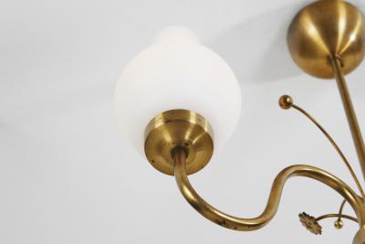 Swedish Modern Ceiling Lamp with Floral Details Sweden ca 1950s