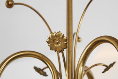 Swedish Modern Ceiling Lamp with Floral Details Sweden ca 1950s