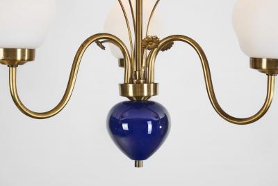 Swedish Modern Ceiling Lamp with Floral Details Sweden ca 1950s