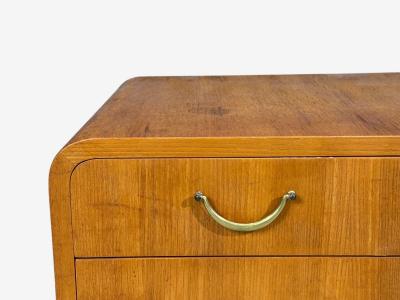 Swedish Modern Chest of Drawers Elm Brass Sweden 1940s