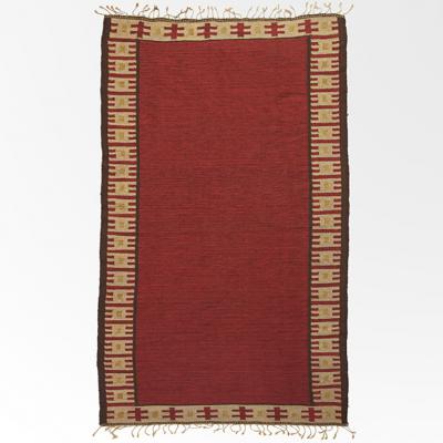 Swedish Modern Classicism Flatwoven Rug in Pompeiian Red