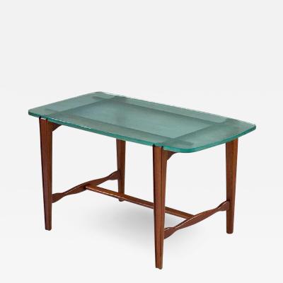 Swedish Modern Coffee Table in Mahogany and Glass 1940s
