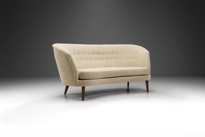 Swedish Modern Curved Two Seater Sofa Sweden 1940s