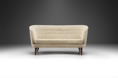 Swedish Modern Curved Two Seater Sofa Sweden 1940s