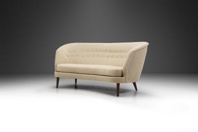 Swedish Modern Curved Two Seater Sofa Sweden 1940s