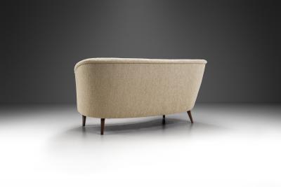 Swedish Modern Curved Two Seater Sofa Sweden 1940s