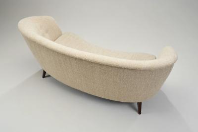Swedish Modern Curved Two Seater Sofa Sweden 1940s