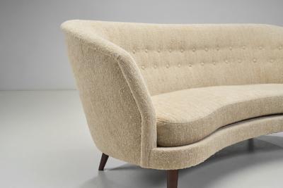 Swedish Modern Curved Two Seater Sofa Sweden 1940s
