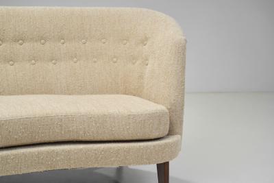 Swedish Modern Curved Two Seater Sofa Sweden 1940s