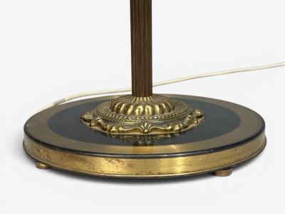 Swedish Modern Dual Head Floor Lamp Reeded Brass Sweden 1950s