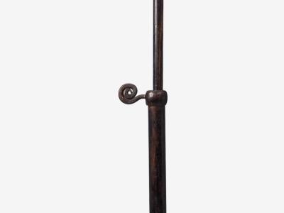 Swedish Modern Floor Lamp Forged Iron Fabric Brass Sweden 1950s