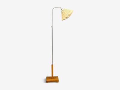 Swedish Modern Floor Lamp Light Wood Metal Sweden 1930s