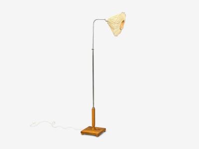 Swedish Modern Floor Lamp Light Wood Metal Sweden 1930s