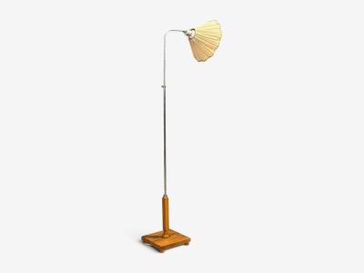 Swedish Modern Floor Lamp Light Wood Metal Sweden 1930s