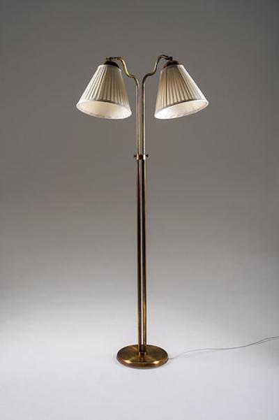 Swedish Modern Floor Lamp in Brass 1940s