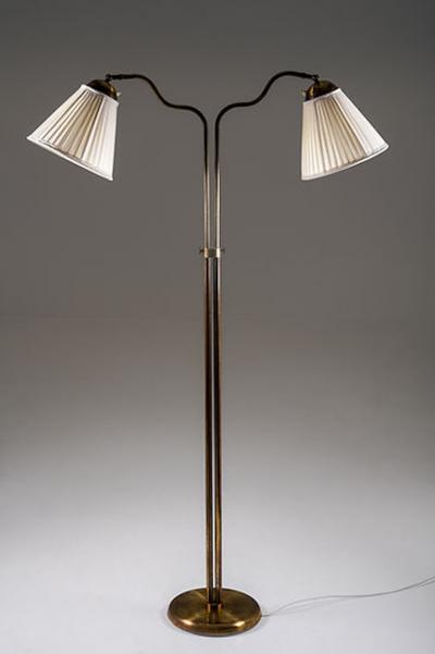 Swedish Modern Floor Lamp in Brass 1940s