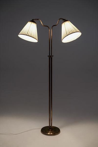 Swedish Modern Floor Lamp in Brass 1940s