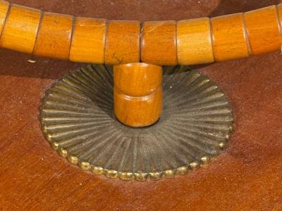 Swedish Modern Floor Lamp with Shelf Birch Brass Sweden 1930s