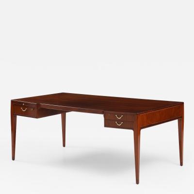 Swedish Modern Mahogany Desk Jarnforsens Kontorsm bler Stockholm Circa 1960s