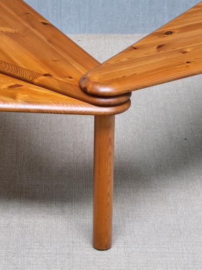 Swedish Modern Modular Fan Shaped Coffee Table in Solid Pine Wood 1960s
