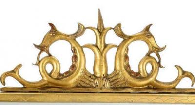 Swedish Modern Neoclassical Gilt Pewter Mirror Wall Sconce Carl Bergstrom 1930