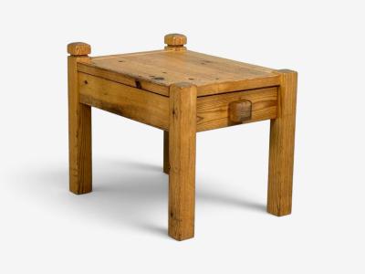 Swedish Modern Nightstands Pine Leather Sweden 1970s