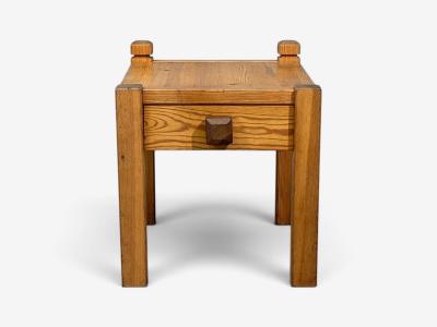 Swedish Modern Nightstands Pine Leather Sweden 1970s