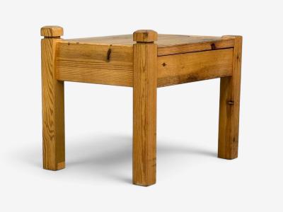 Swedish Modern Nightstands Pine Leather Sweden 1970s