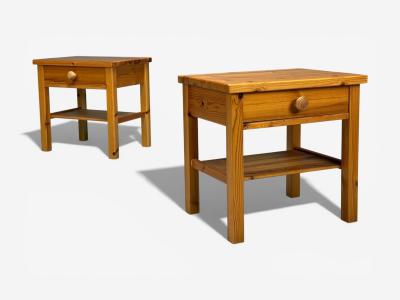 Swedish Modern Nightstands Pine Sweden 1970s
