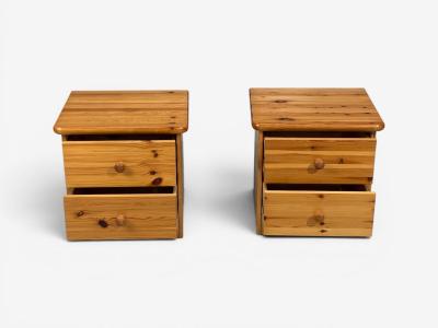 Swedish Modern Nightstands Pine Sweden 1970s