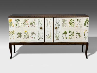 Swedish Modern Nordens Flora Credenza Wallpaper Birch Sweden 1940s