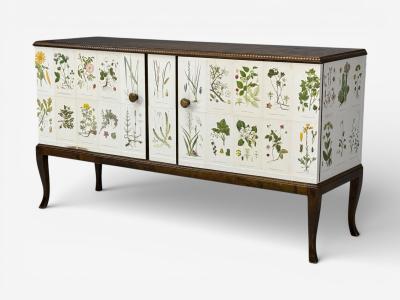 Swedish Modern Nordens Flora Credenza Wallpaper Birch Sweden 1940s
