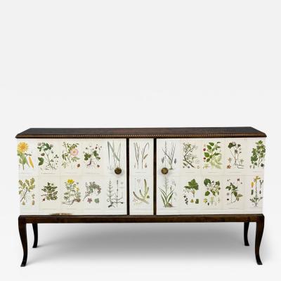 Swedish Modern Nordens Flora Credenza Wallpaper Birch Sweden 1940s