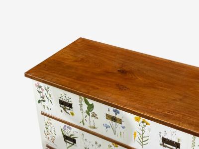 Swedish Modern Nordens Flora Dresser Brass Floral Lithographs Sweden 1930s