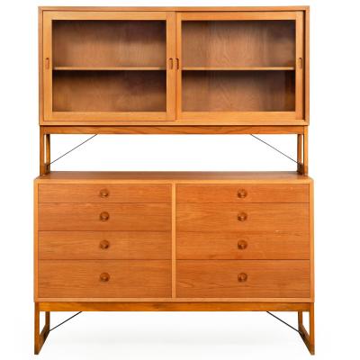 Swedish Modern Oresund Oak Bookcase and Dresser by Borge Mogensen
