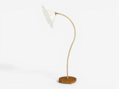 Swedish Modern Organic Floor Lamp Cord Wood Sweden 1930s