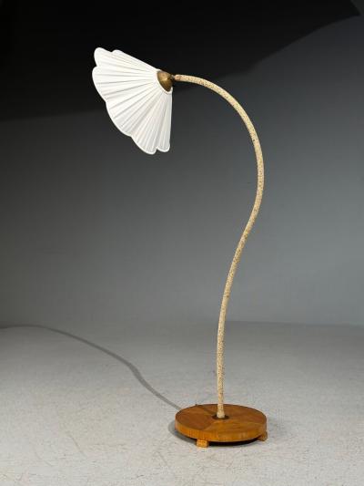 Swedish Modern Organic Floor Lamp Cord Wood Sweden 1930s