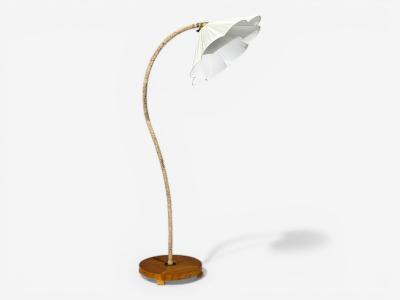 Swedish Modern Organic Floor Lamp Cord Wood Sweden 1930s