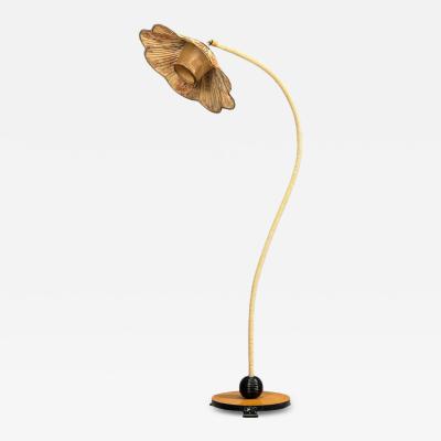 Swedish Modern Organic Floor Lamp Cord Wood Sweden 1930s