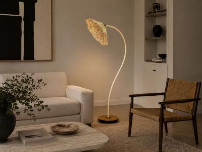 Swedish Modern Organic Floor Lamp Cord Wood Sweden 1930s